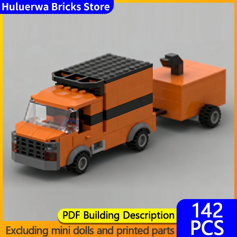 Modèle de voiture de ville MOC, briques de construction, véhicule de Transport en bois, technologie modulaire, cadeaux de vacances pour enfants, jouets à assembler, costume