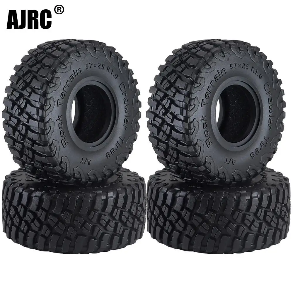 트랙사스 Trx4m1.0인치 Mt 타이어 57x25mm 1/24 Rc 크롤러 트럭 자동차 부품 (Axial Scx24 Deadbolt Axi00001 Axi00002 Gladia 용)