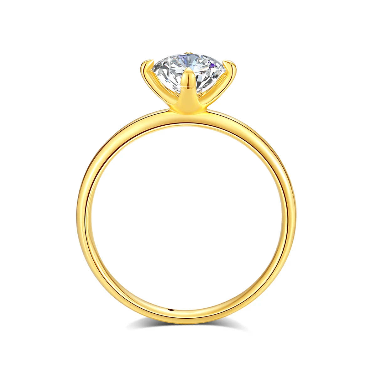 Moissanite 18k Anel de Ouro para Mulheres, Moissanite 100% Real, 1 quilate com Certificado, Jóias de Casamento Luxo, Presente de Noivado, Verão