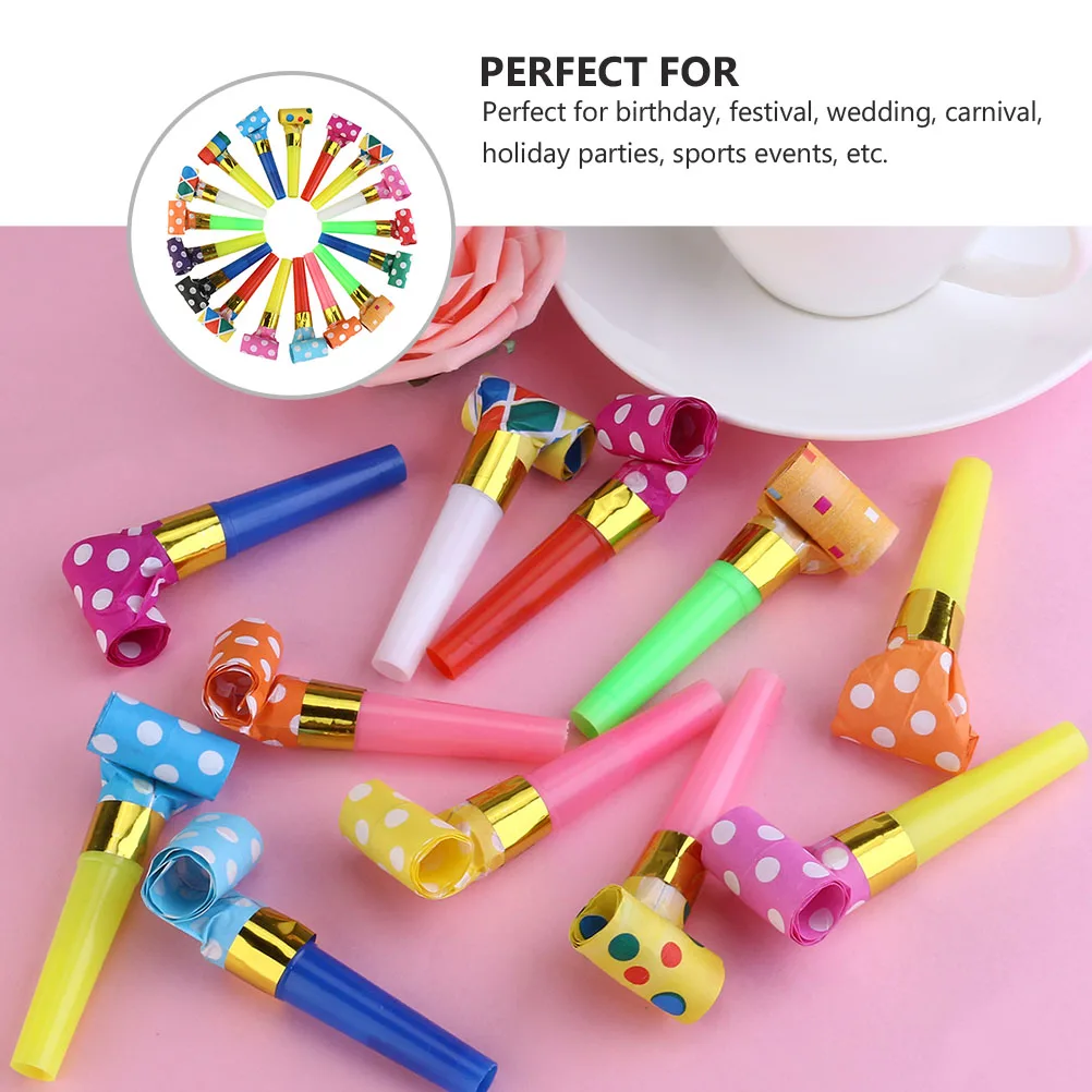 50pcs Blow Plastic Whistle Toy Whistles Kids Toys Party Noise Maker Kids Party Toys R om Colors Noise Maker Supplies