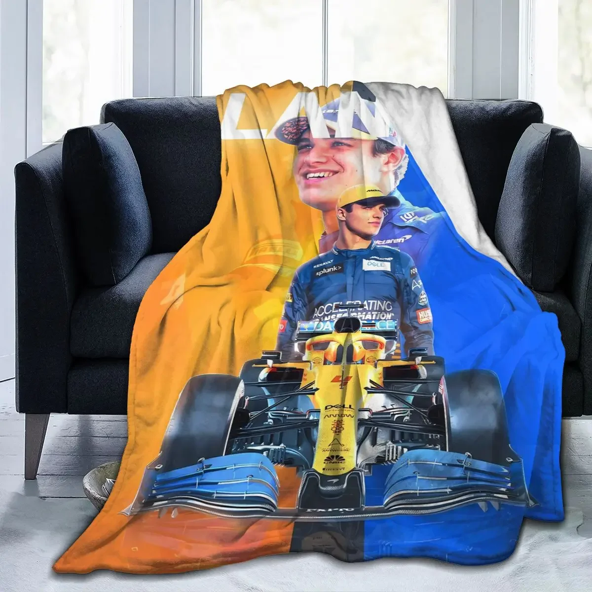 Lando Norris 4 All Season Fleece Blanket Throw Ultra Soft Flannel Blanket Digital Printed Premium Fluffy Microfiber Fleece