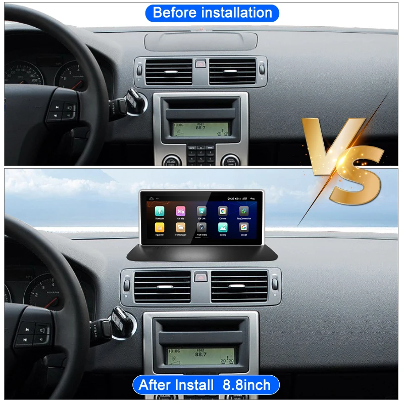 Android 13 For Volvo S40 C30 C70 8.8-inch 2004-2012 Car Radio Multimedia video player Android 13 GPS navigation Carplay 4G Wi Fi