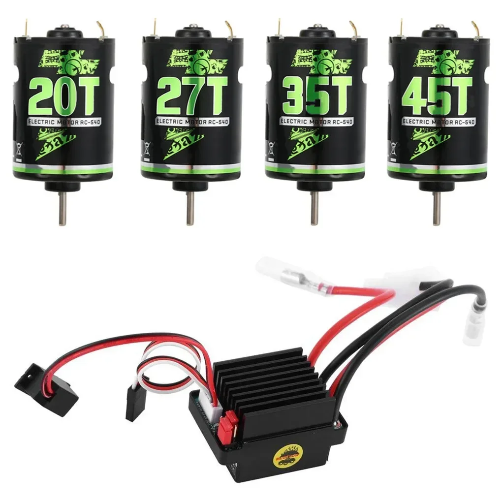 540 Brushed Motor RC Crawler Motor 20T 27T 45T with 320A ESC 5V/2A BEC XT60 Electric Speed Controller for 1/10 RC Car TRX4 AXIAL