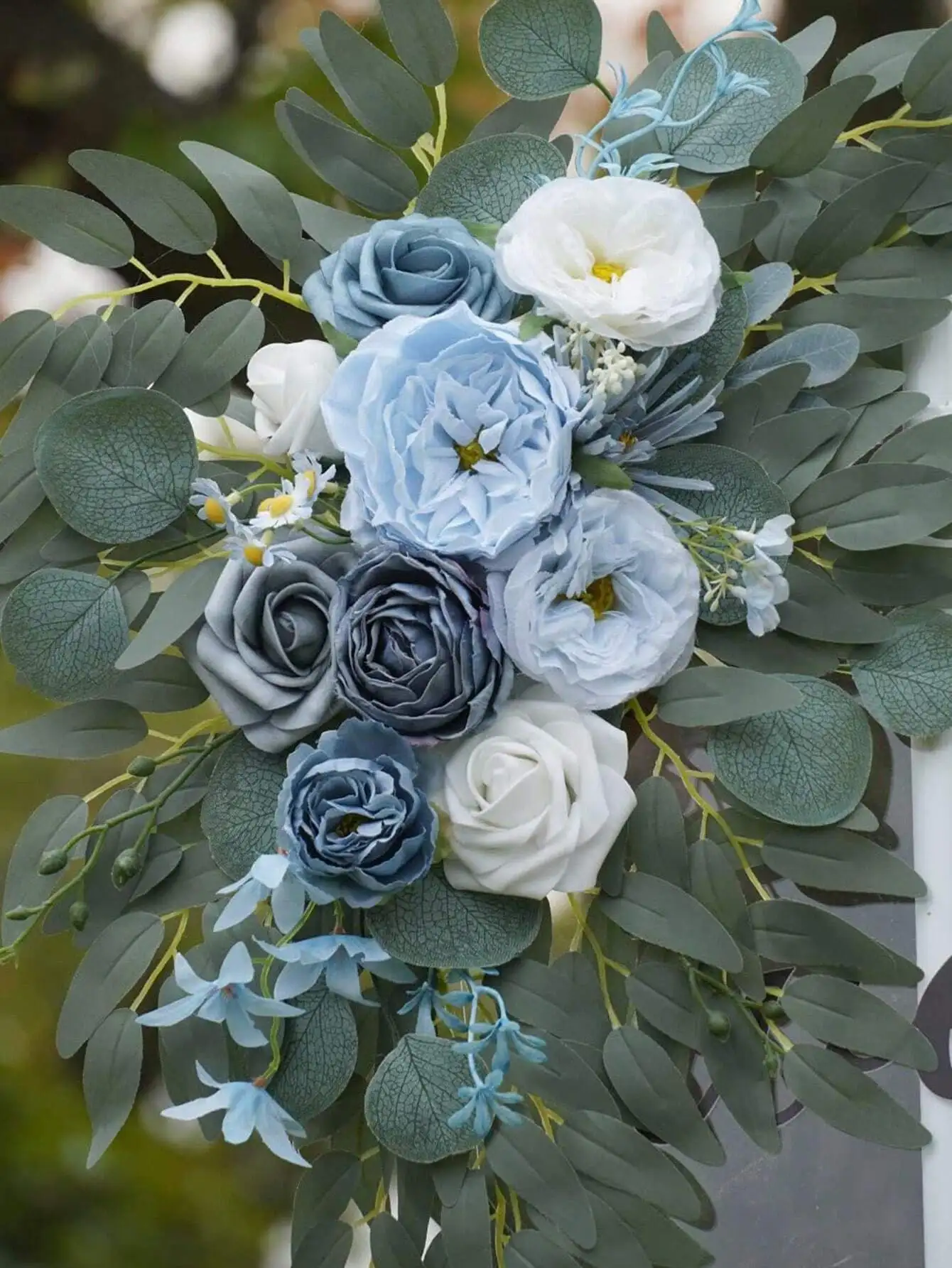Lingqing Decoration 2pcs/Set, Artificial Flower Swag For Wedding Welcome Signs Floral Decorations And Wedding Reception Ceremony Signs (Blue), Valentine Day, Gift