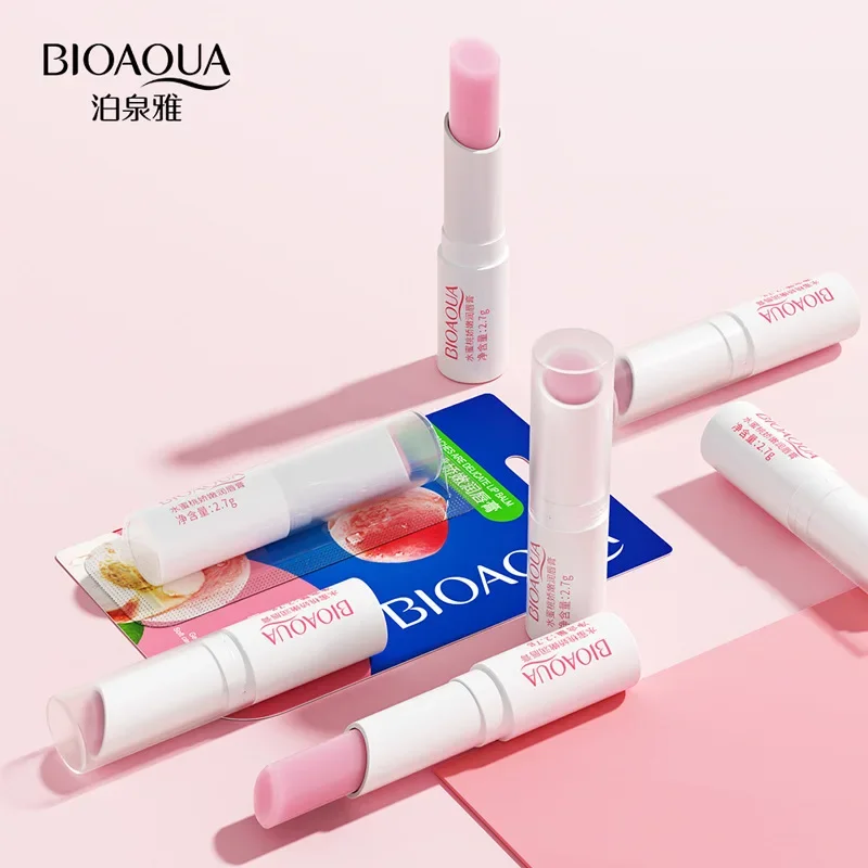 BIOAQUA Natural Aloe Moisturizing Lip Balm Colorless Refine Repair Lip Wrinkles for Woman Winter Lip Care 1 Pcs