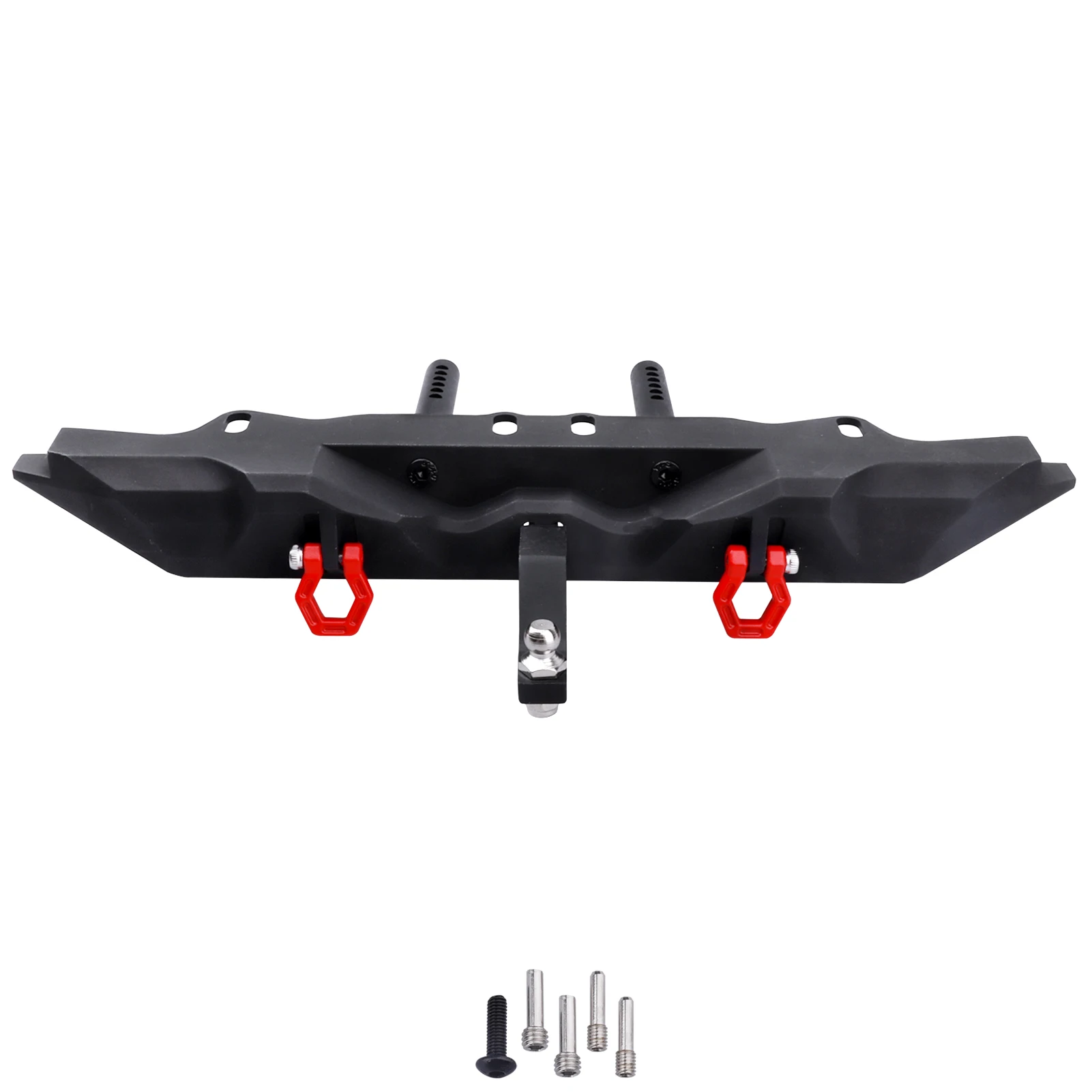 HobbyPark Metal Rear Bumper with Trailer Hitch for Traxxas TRX4 1/10 RC Crawler Upgrades Parts, 2 Shackles