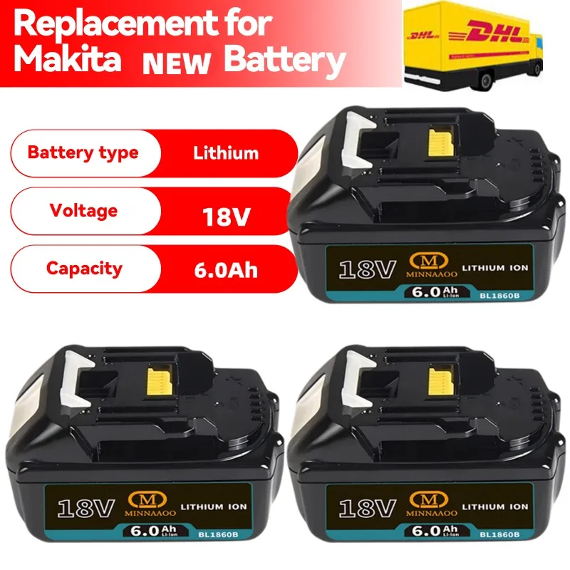 

Genuine For Makita 18V Battery 6Ah Rechargeable Replacement for BL1840 BL1830B BL1850B Power Tools
