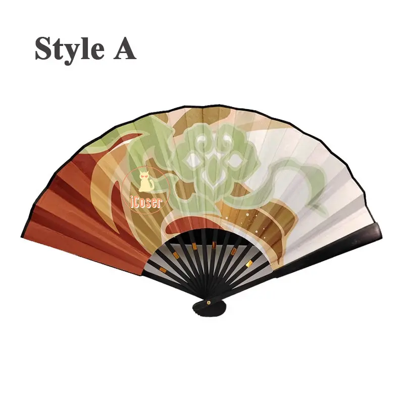 Tingyun Cosplay Fan Honkai Star Rail Folding Fan Foxian Sky-Faring Commission Xianzhou Luofu Halloween Party Props Accessory Toy