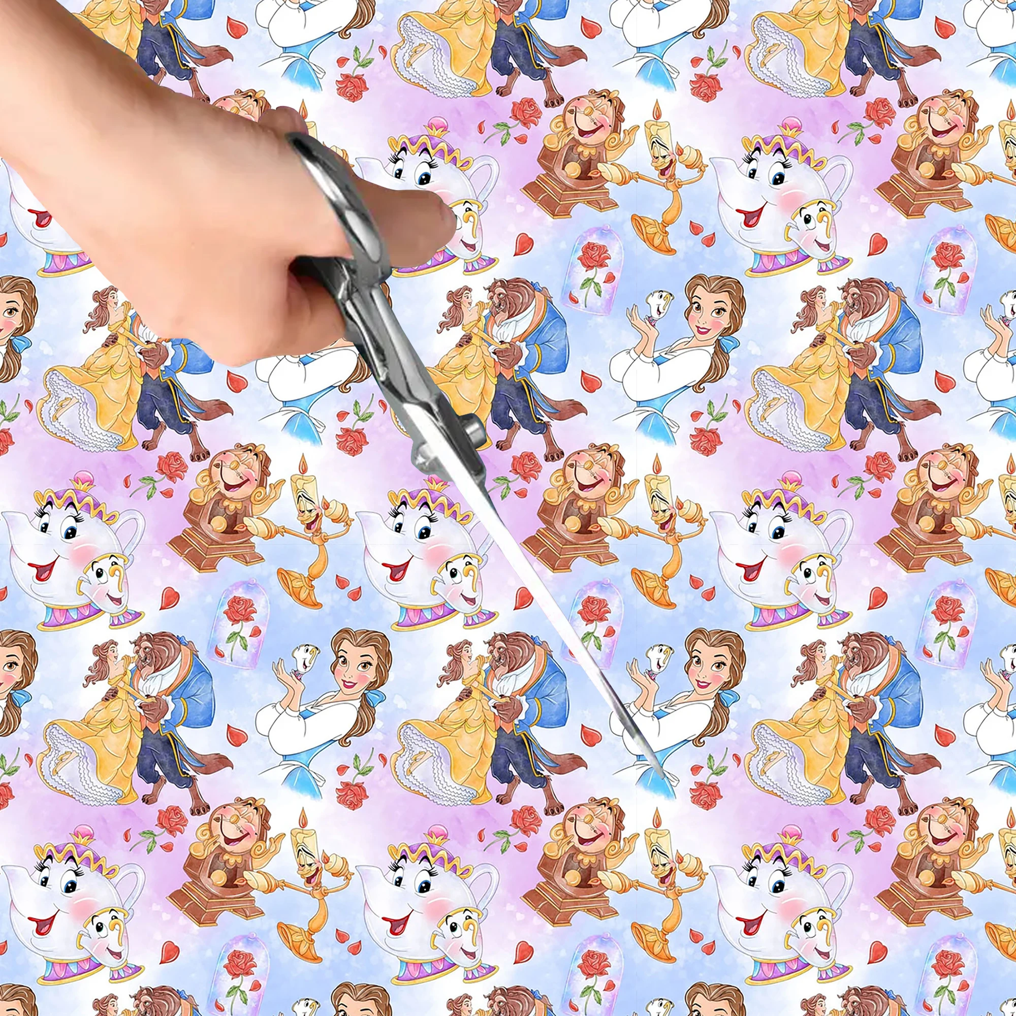 قطعة واحدة من لحاف ديزني برينسيس بيوتي آند ذا بيست 100% قطن - قماش حرفي مقطوع مسبقًا مقاس 57 × 19.68 بوصة #1
