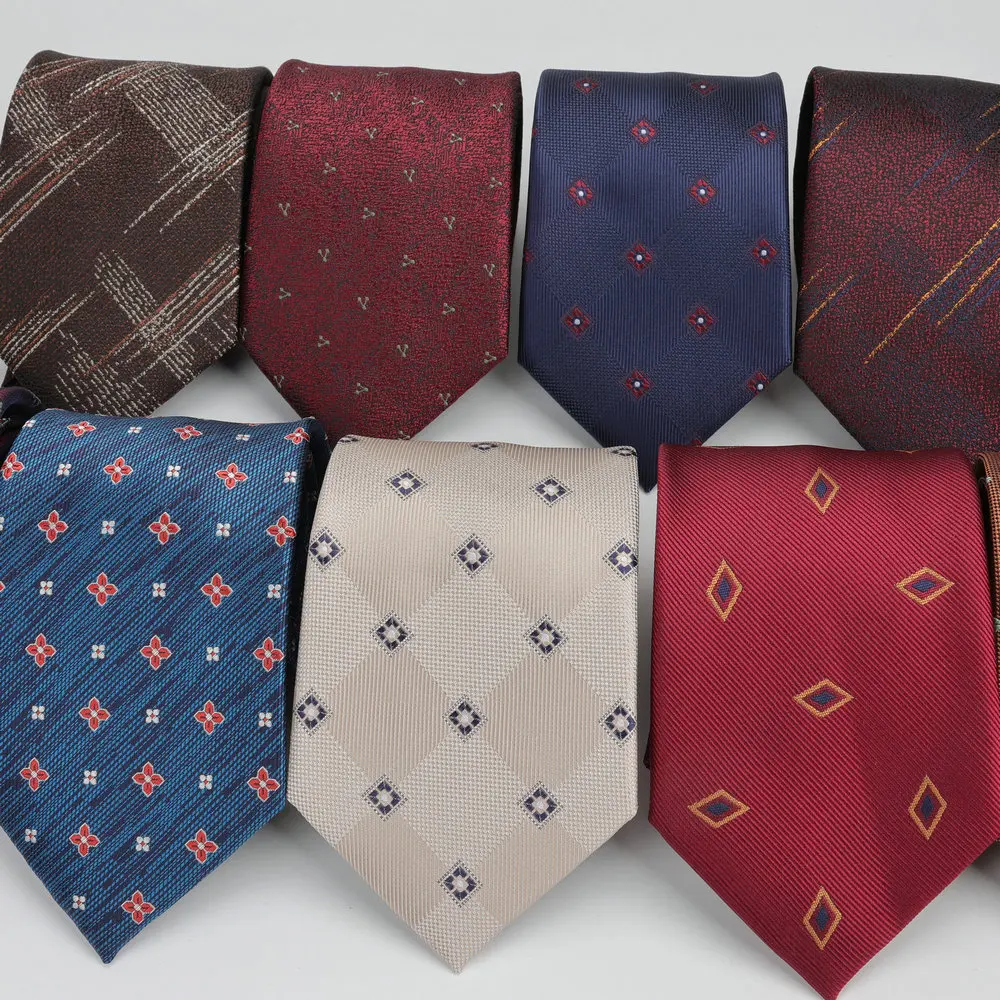 Elegant Mens Retro Business Tie Stripe Plaid Floral Pattern Neckties for Men Formal Shirts Wedding Groom Gifts Neck Accessorries