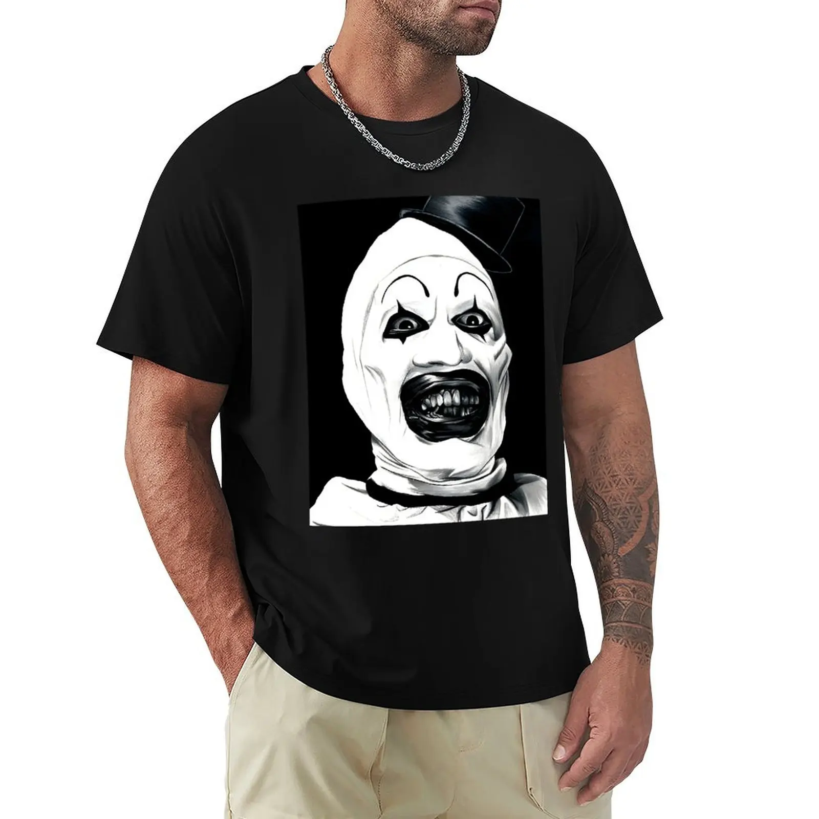 

Art The Clown Terrifier T-Shirt cotton graphic tees plain blue lock T-shirts oversize mens t shirt graphic