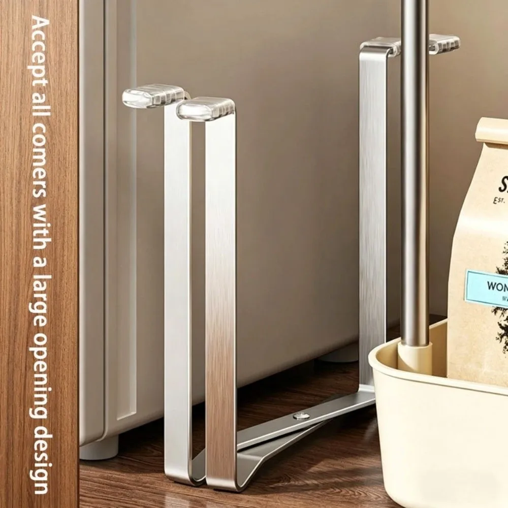 Durable Stainless Steel Garbage Bag Holder Foldable Multifunctional Trash Bag Stand Portable Garbage Bag Rack Kitchen Countertop