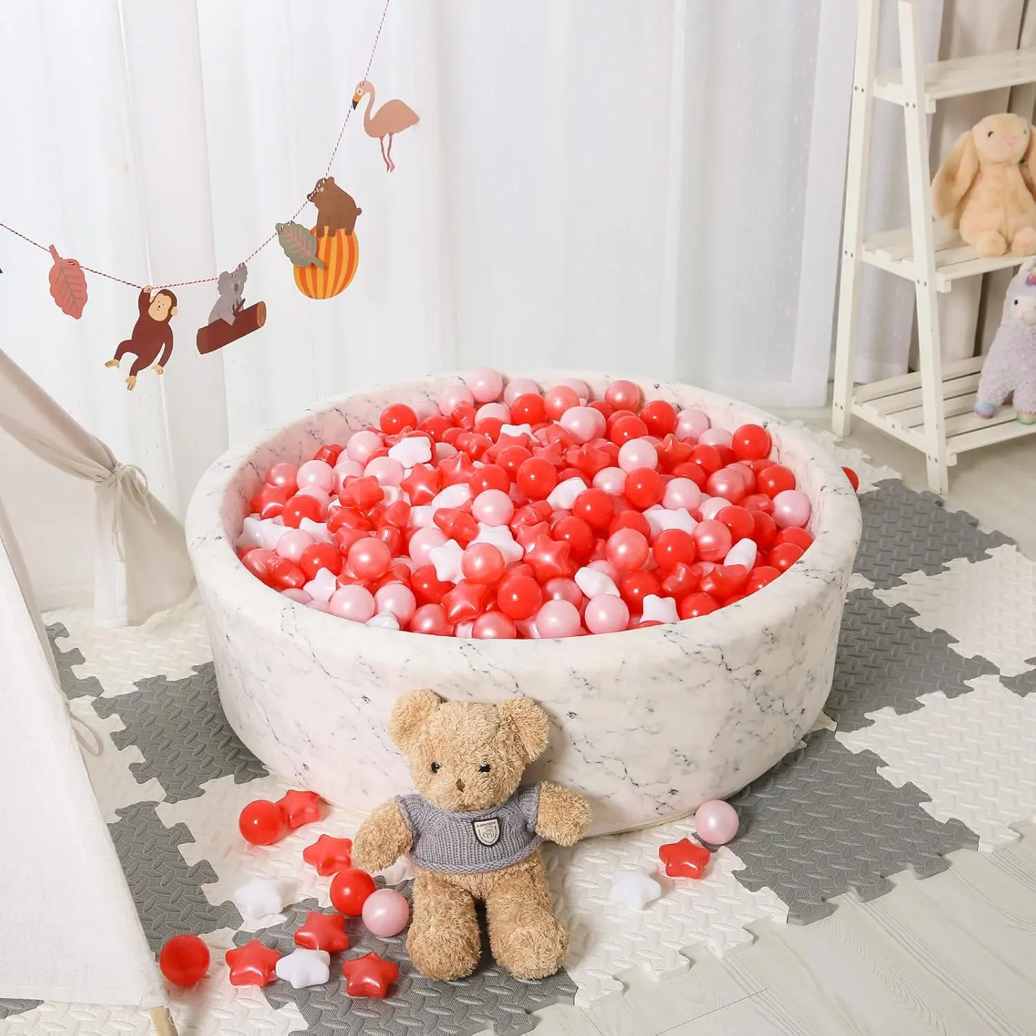 Star Ball Pit Balls pour tout-petits - Paquet en vrac de 200 pièces, balles de jouets en plastique anti-écrasement pour fosses à balles pour tout-petits, tente de jeu de bac à balles, B