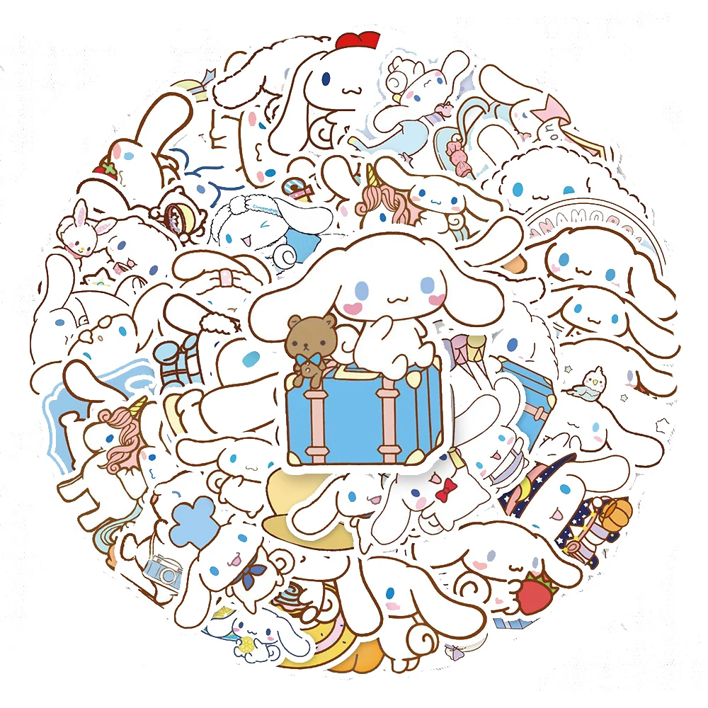 10/30/50PCS Funny Cinnamoroll Stickers Cute Cartoon Decals Toy PVC DIY Luggage Stationary Wall Car Travel Sticker Wholesale view 5