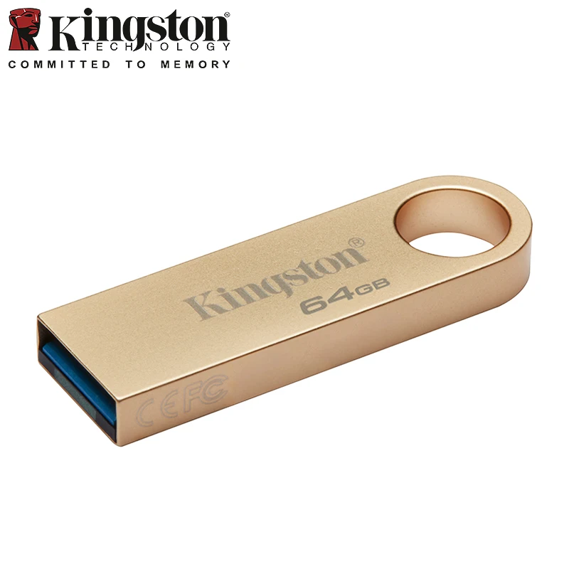 Kingston DataTraveler SE9G3 USB Flash Drive 64GB 128GB 256GB 512GB USB3.2 Gen1 Metal Gold Pen Drive Max 220Mb/s Portable U Disk