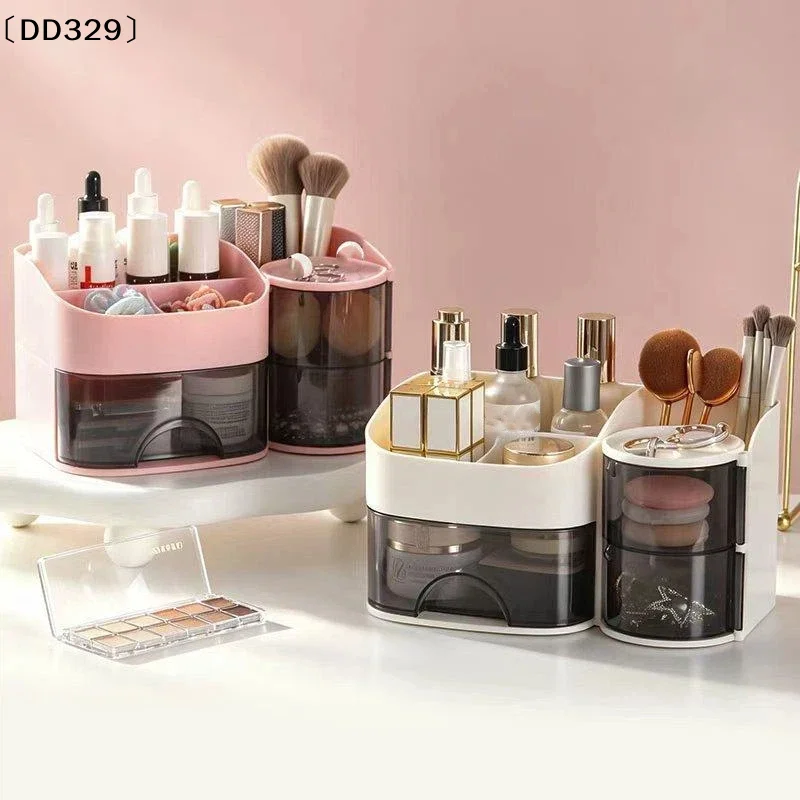 Makeup Organizer With Transparent Drawers Multiple Compartments Perfect For Vanity Storing Cosmetics Brushes Skincare 〔DD329〕