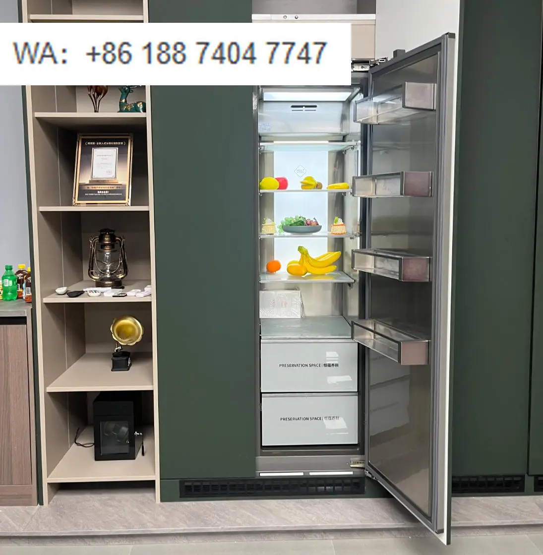RK188 455L Frost-Free Stainless Steel Electric Portable Cabinet Panel Ready Residential & Hotel Refrigerator