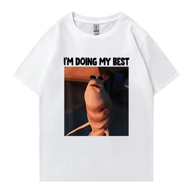 Camiseta divertida I'm Doing My Best Marcus The Worm Meme de gran tamaño para hombres y mujeres, camisetas de manga corta 100% de algodón, camisetas Unisex con cuello redondo