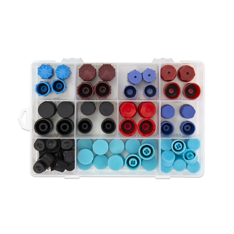 77pcs A/C R134a R12 Air Conditioning  Valve Core Cap Service Port Fittings Seat Cap for Bmw VW Benz Jetta Buick Car Auto AC pipe