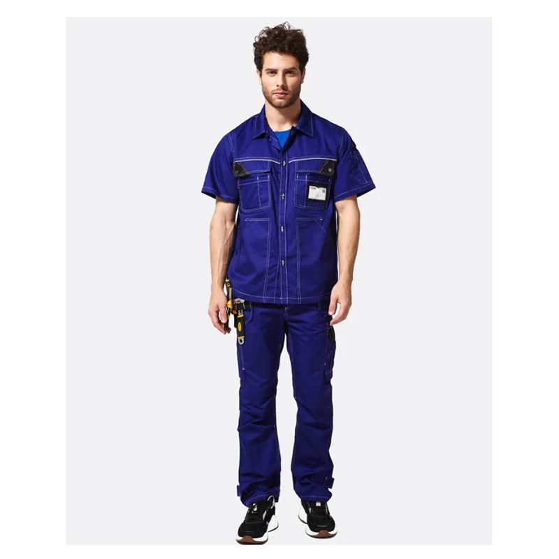 

Tooling Short-sleeved Polyester Cotton Thin Men's Summer Labor Insurance Engineering Auto Repair Work Clothes