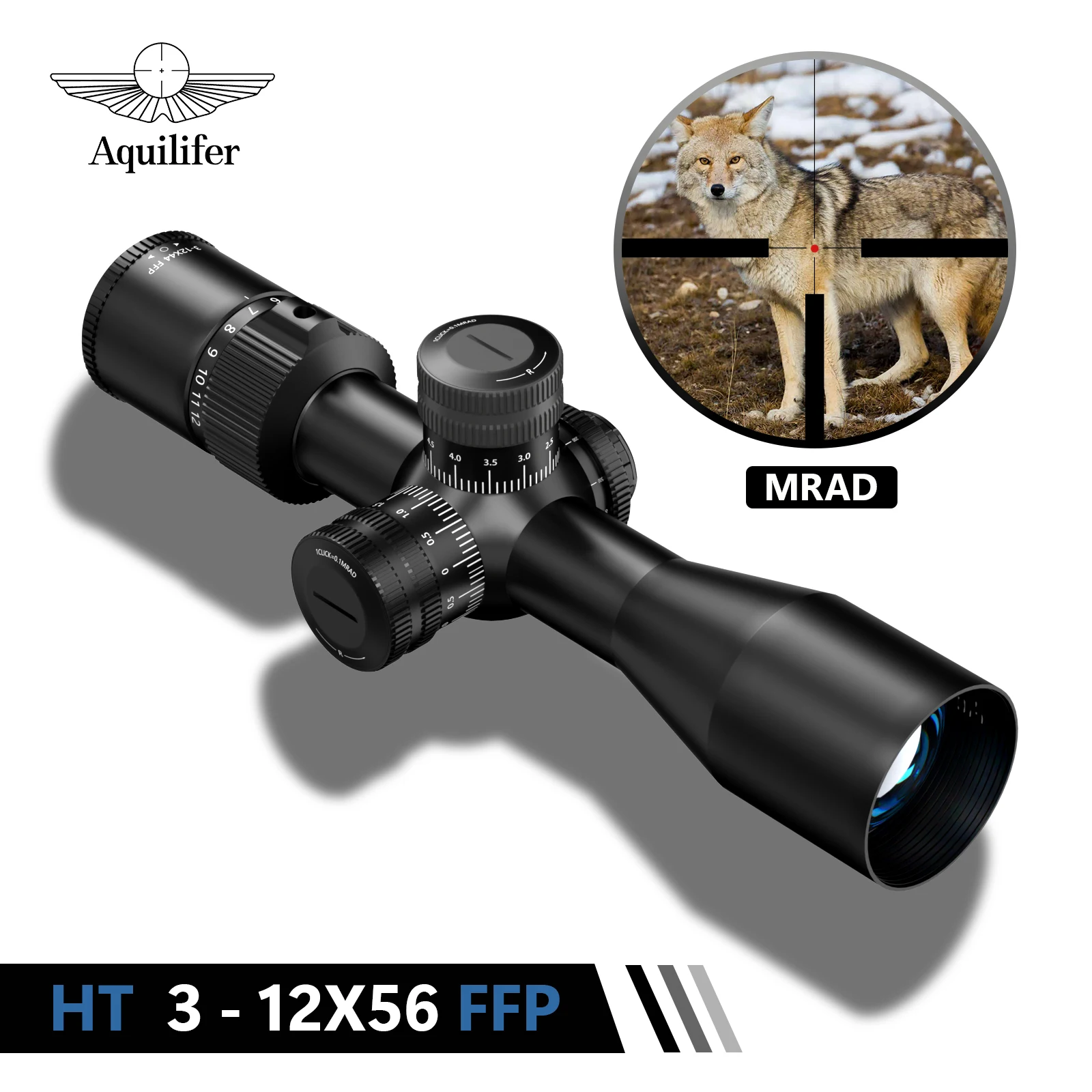 

Aquilifer 3x12x56 FFP Rifle Scope Hunting Optical for AR15 AK Hunting Shooting Gun Accessories Elevation Windage Adjustment