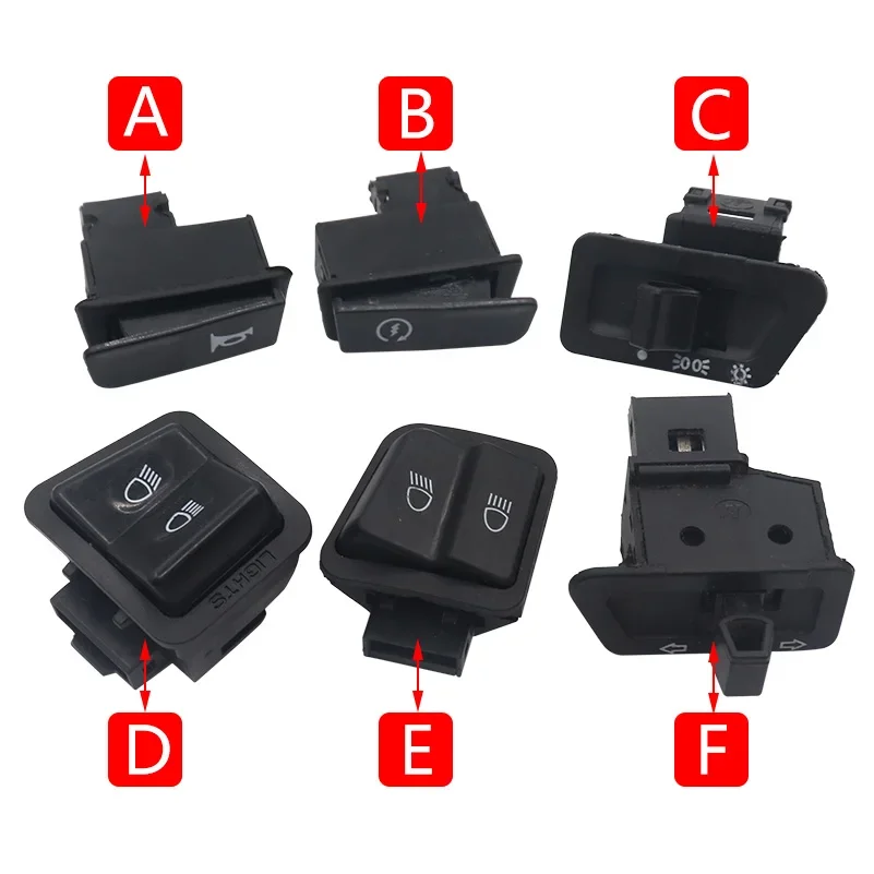 1pcs Uinversal Motorcycle Start Dimmer Headlight Horn Switch Button， For GY6 ATV  Dirt Bike Moped Scooter  Button