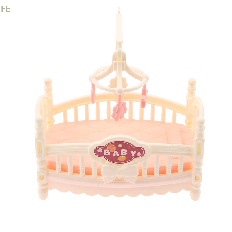 

[F] 1Pc 1:12 Dollhouse Miniature Baby Room Bassinet Bed Cradle Bed Furniture Model Decor Toy Doll House Accessories