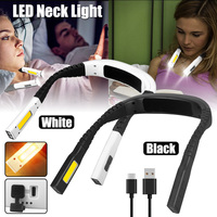LED Neck Lamp Mini Flexible Hanging Neck Book Reading Lamp USB Rechargeable Specialty Night Flashlight For Knitting Camp Repair