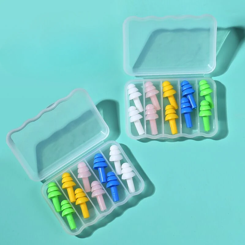 5Pair with Box Color Silicone Noise Proof Earplug Swimming Waterproof Earplugs Dormitory Study Sleeping Ear Protection Ear Plugs