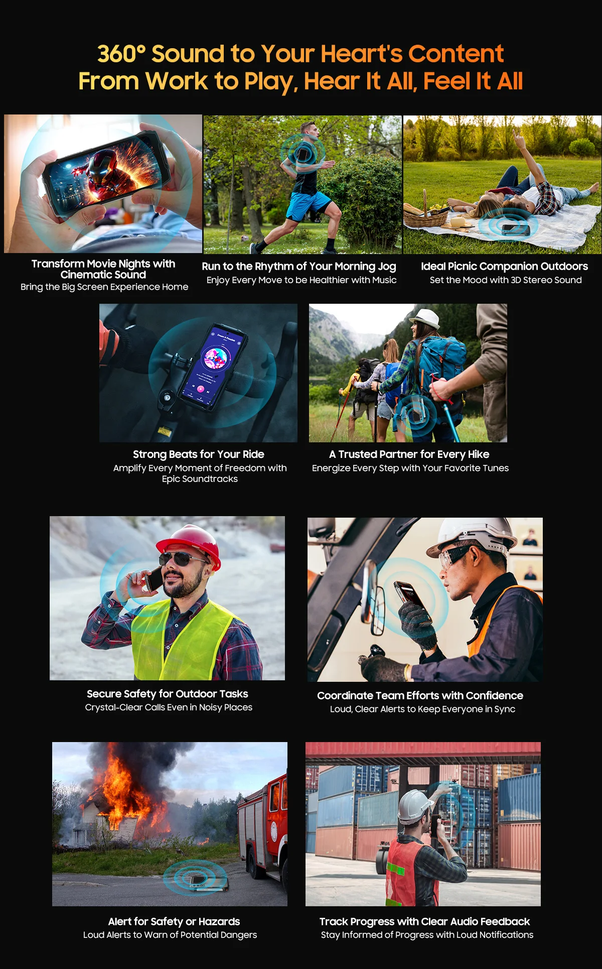 OSCAL Pilot 1 6.67'' Rugged Phone, Gemini AI Android 14 Waterproof Outdoor Phone 8GB+256GB, Octa Core, 15000mAh (33W), Dual 4G