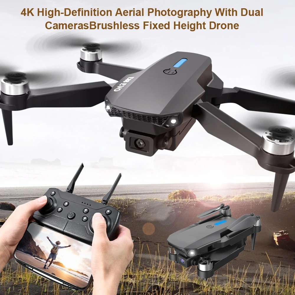 

Бесщеточный дрон, авиационный самолет высокой четкости с двойной камерой 4k, складной самолет с дистанционным управлением фиксированной высоты E88EVO, XT147