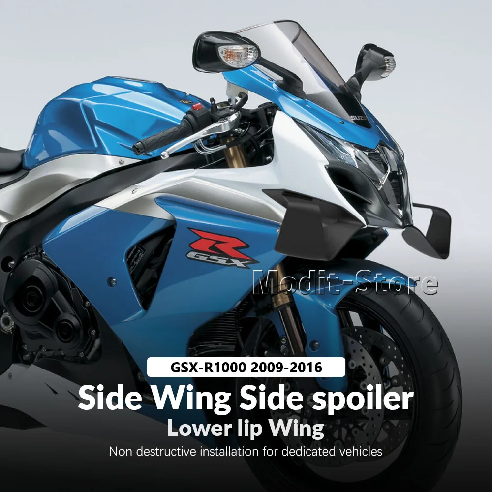 For SUZUKI GSX-R1000 GSX R1000 2009-2014 2015 2016 Motorcycle Front Spoilers Lower Lip Wing Side Fairing Fixed GP Wings