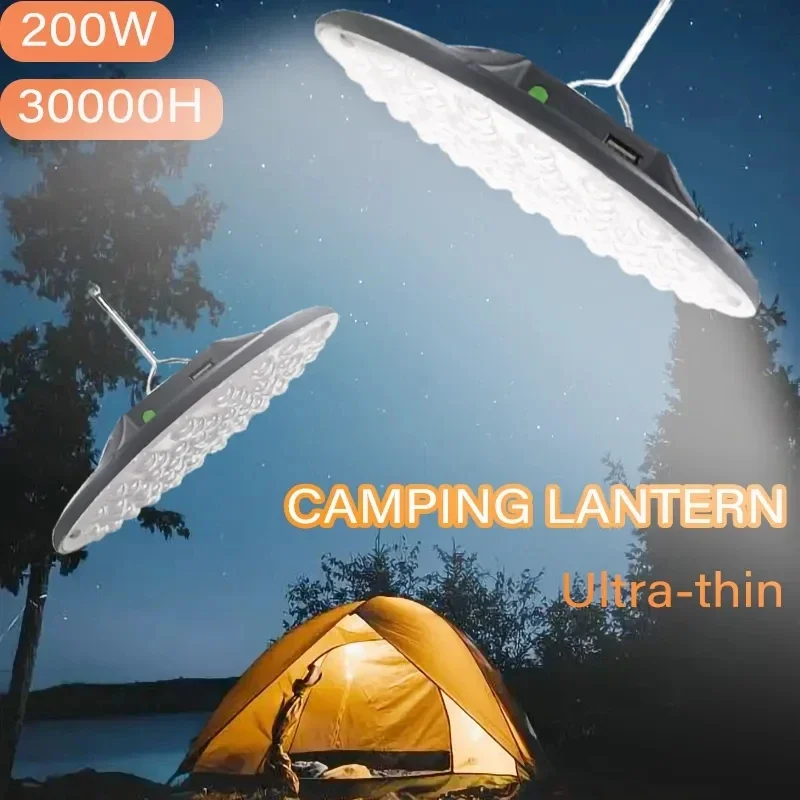 Lámpara de pie Led puesto de mercado nocturno lámpara de emergencia ultrafina carga Solar al aire libre Camping lámpara de Camping portátil