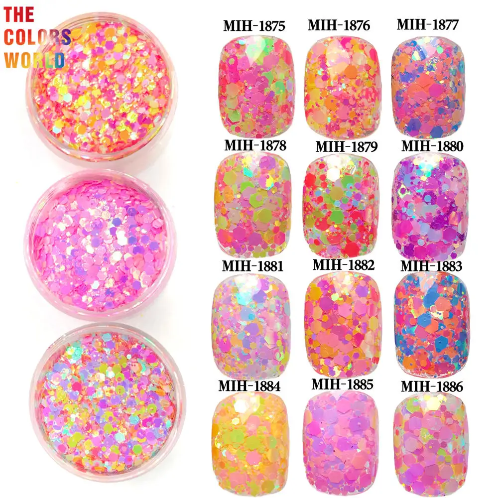 TCT-569 Chunky Nails Glitter Nail Art Decoration Маникюр коренастый Makeup 매니큐어 Tumbler Crafts DIY Manicure Festival Accessories