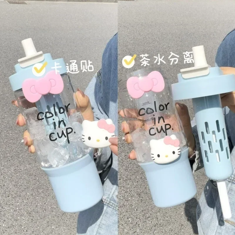 Süße Hallo Kitty Anhänger Anime Kawaii Sanrio Speicher Wasser Tasse niedlichen Cartoon große Kapazität tragbare Flasche Tasse Geschenke Spielzeug