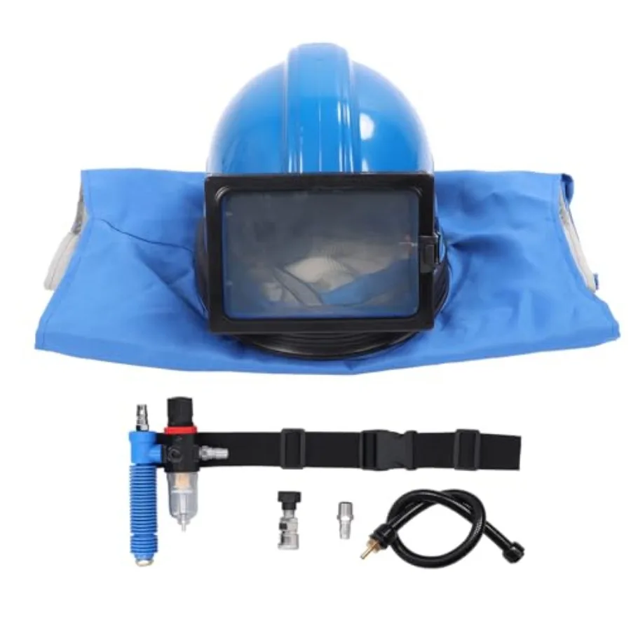 

Sandblaster Helmet 1/4 Inch Inlet 13mm Thread Protective Sand Blasting Hood Protector for Spraying