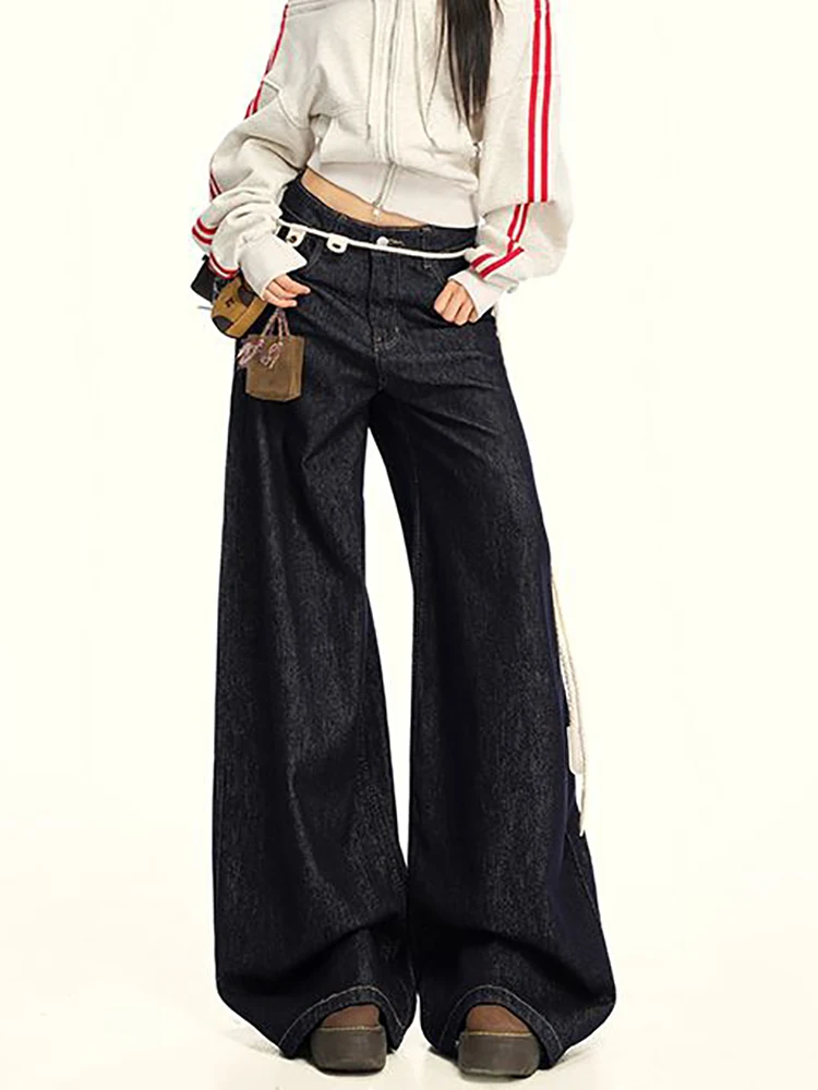 

Fashion Baggy Wide Leg Jeans Women Vintage High Waist Loose Straight Denim Pants Casual Classic Solid Streetwear Jeans