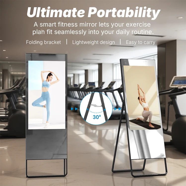 43-дюймовый складной кронштейн-подставка, умное зеркало для фитнеса, AI, волшебное зеркало для человеческого тела, дисплей для йоги