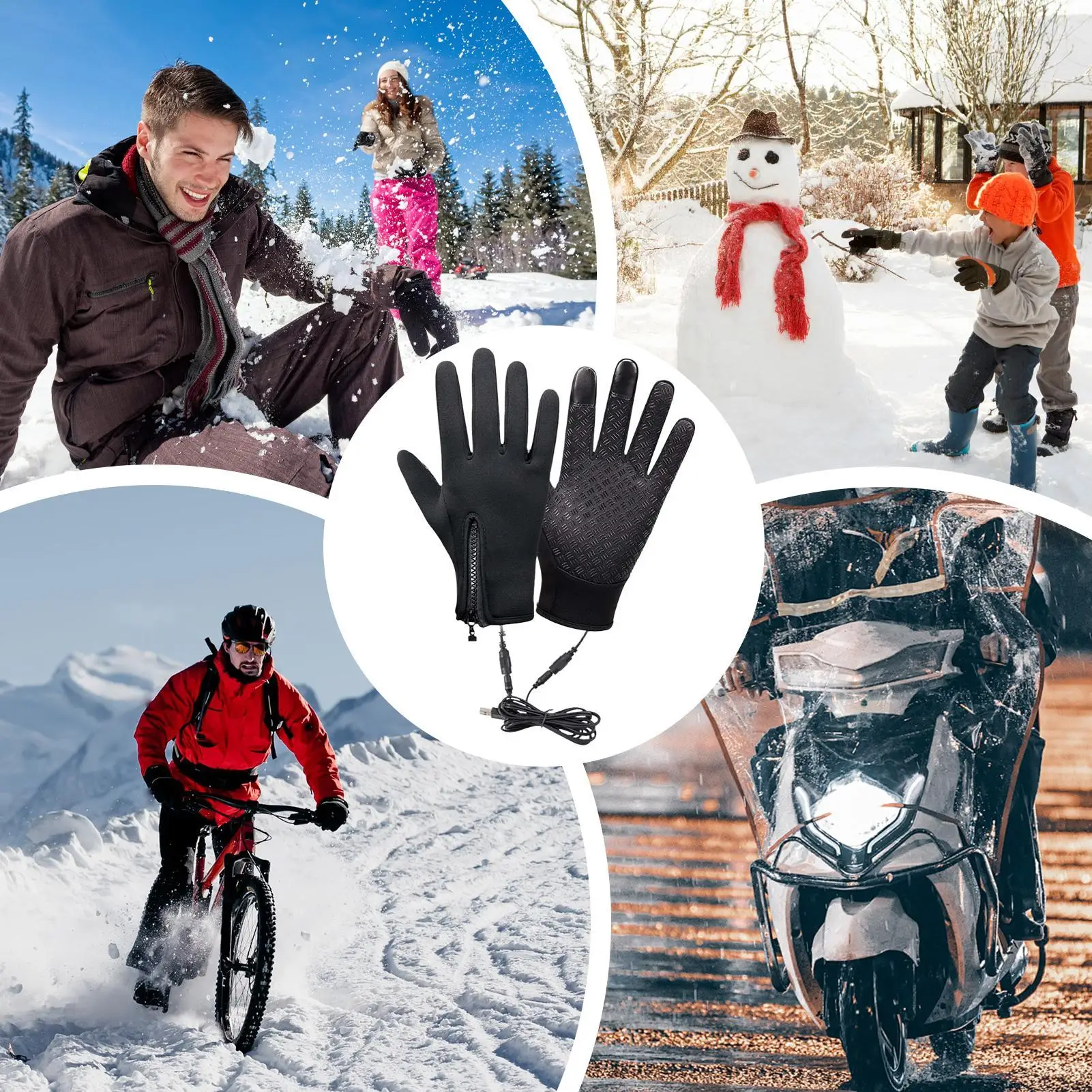 قفازات ساخنة للرجال قفازات ركوب ساخنة جهاز تدفئة محمول قفازات تعمل باللمس قابلة للشحن لفصل الشتاء الرجال النساء دراجة نارية في الهواء الطلق