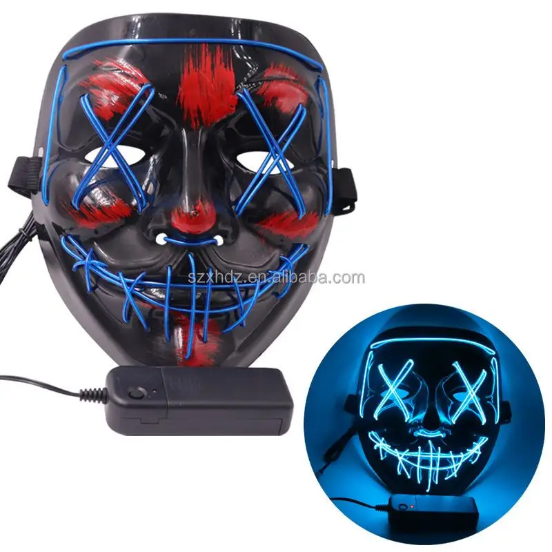 Wholesale Led Light Up Black Scary  for Festival Cosplay Halloween Costume Masquerade Carnival