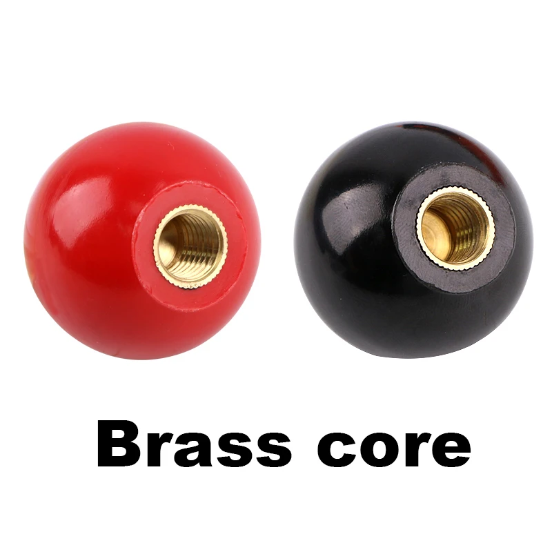 2Pcs Bakelite Ball Hand Screw Nut Copper Core/iron Core Machine Tool Ball Handle Handle Bakelite Ball Insulation M5M6M8M10M12M16