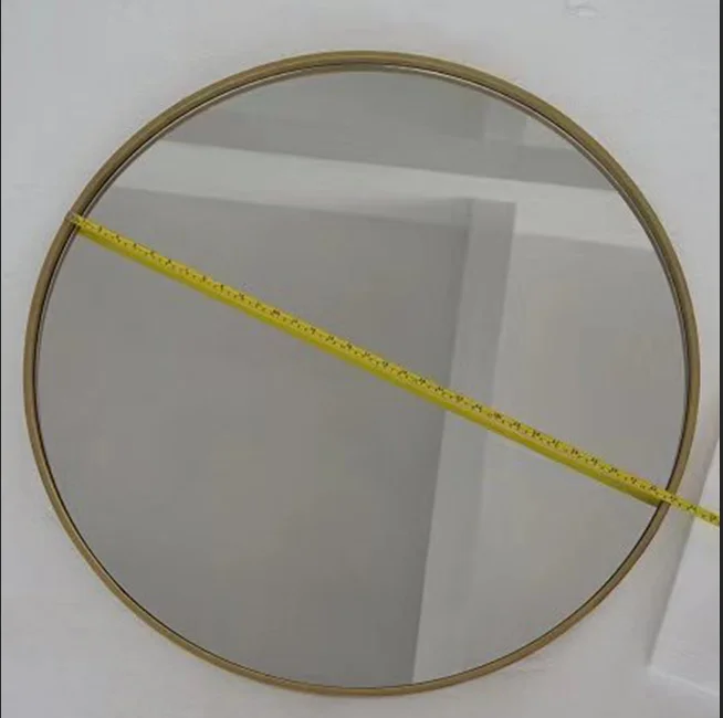 70*70CM MDF Stocked vogue contracted wall mirrors light luxury simple round bathroom hanging gold wall mirror