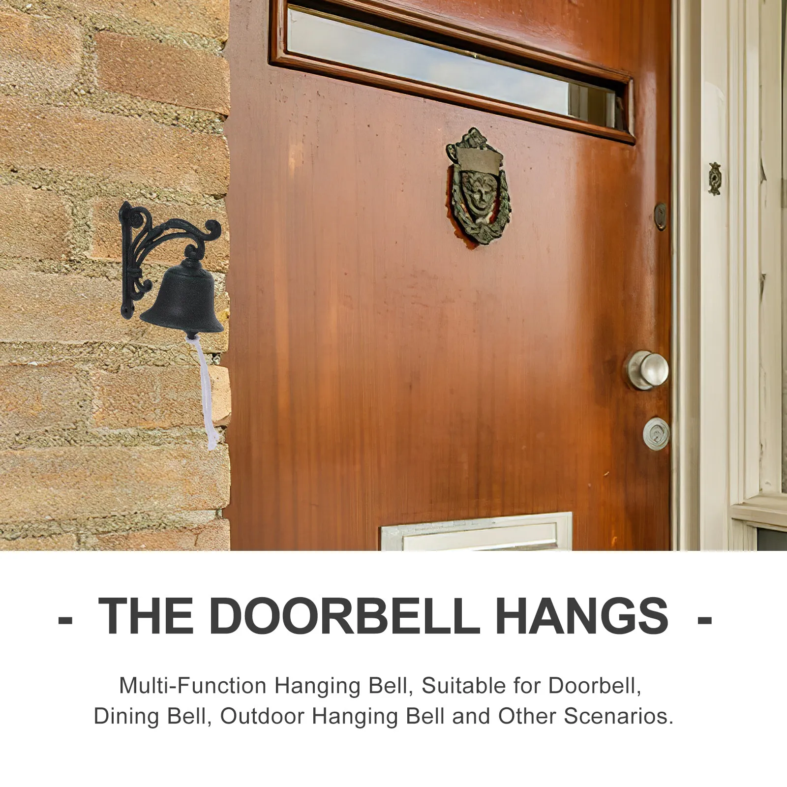 Bell Wall Iron Mounted Doorbell Vintage Style Hanging Yard Playground Decor Retro Manual Shaking Metal