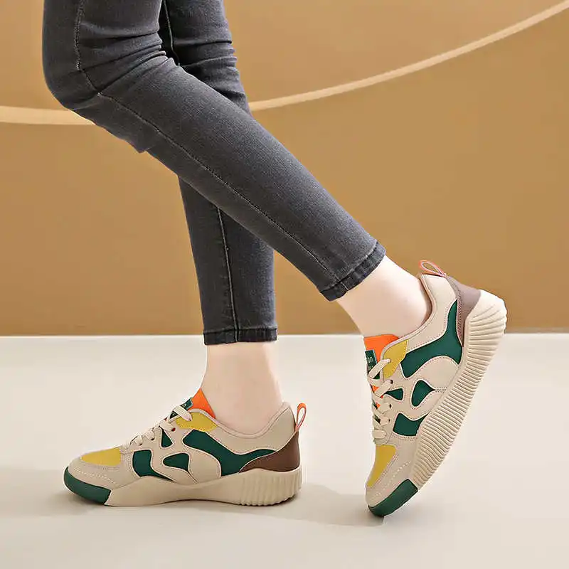 Ecoleather With Ties New Nursing Basketball Sneakers Woman Flat White Shoes Sports Best Selling New Collection Super Sale