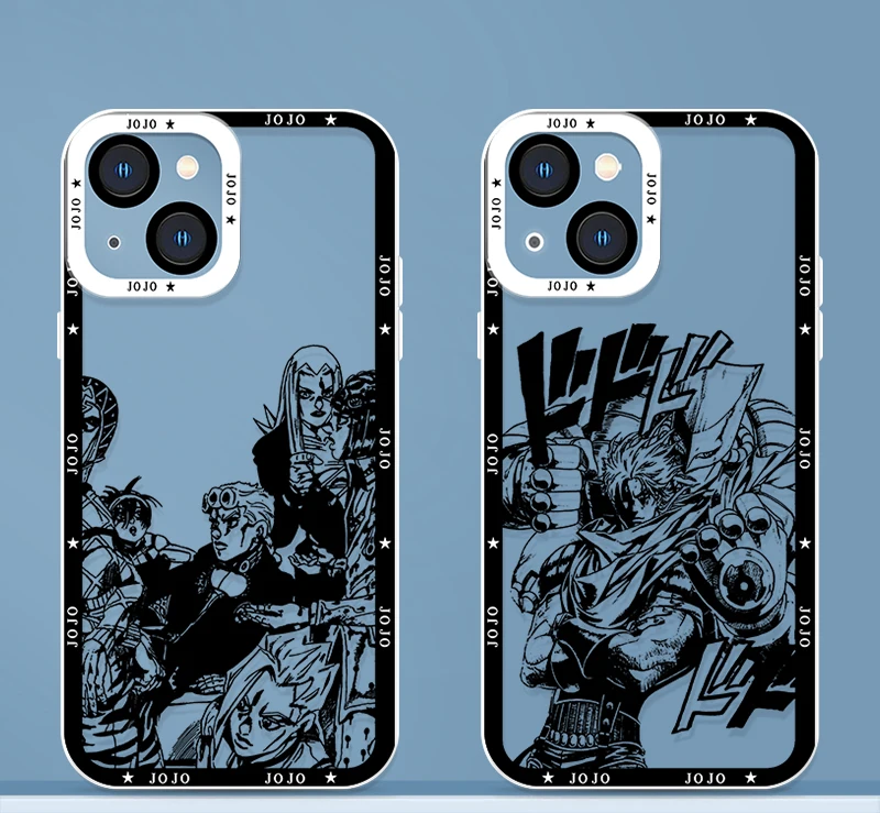 Custodia per iPhone Bizarre Adventure di Anime JoJo per Apple 14 13 12 11 Mini XS XR X Pro MAX Plus SE Angel Eyes Cover trasparente