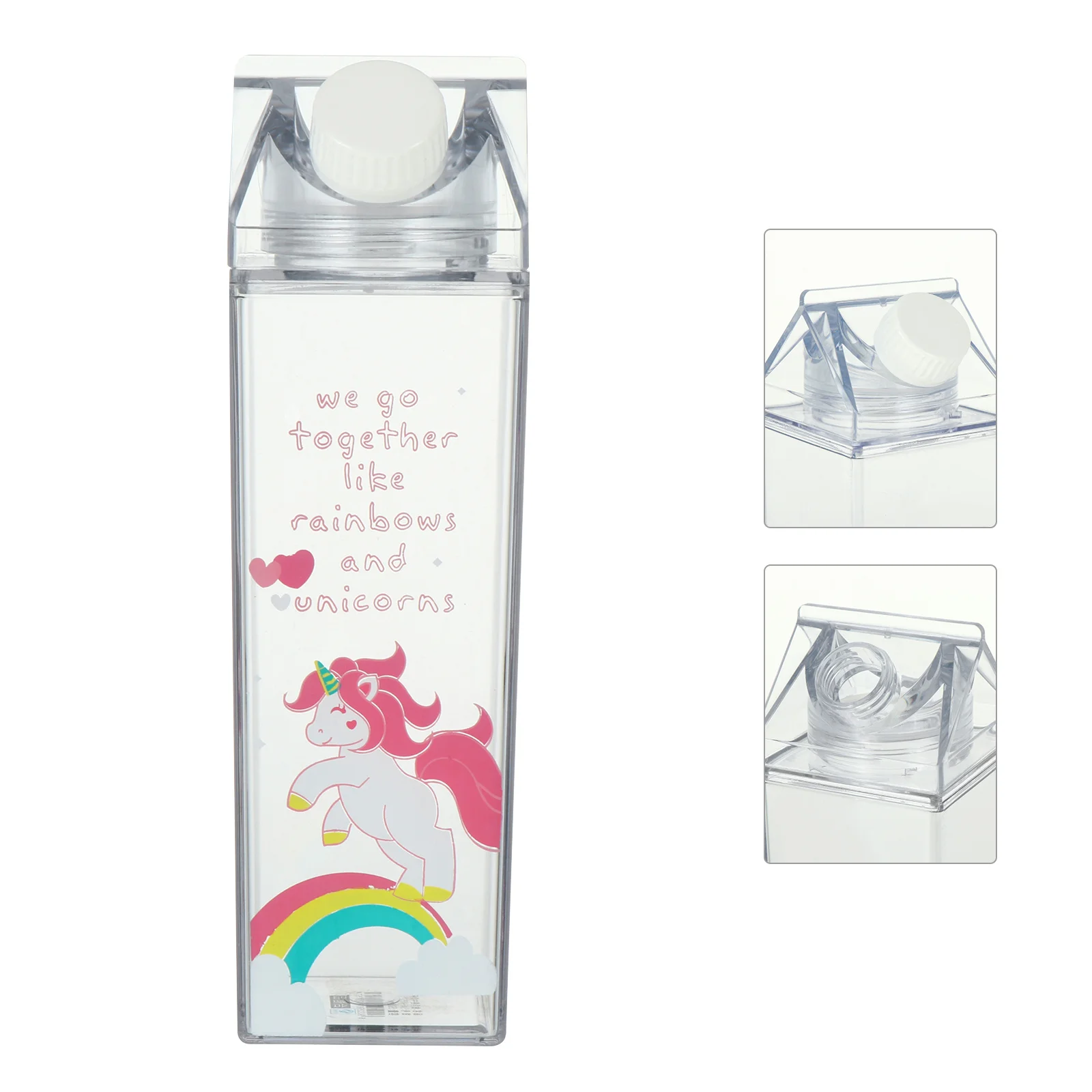 

1Pcs Adorable Leak-Proof Cup Lightweight Practical Transparent Design Safe Table Stand Juice Bottle