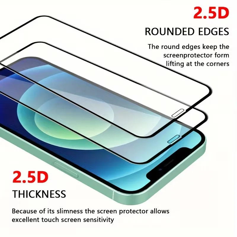 3 Stück 9D-Displayschutzfolie aus gehärtetem Glas für iPhone 16, 15 Plus, XR, X, XS Max, Schutzfolie für iPhone 18, 17, 15, 11, 12, 13, 14 Pro Max. – Detail 1