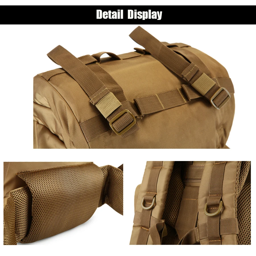 Mochila táctica 1000D impermeable con marco – 100L exterior - imagen 4
