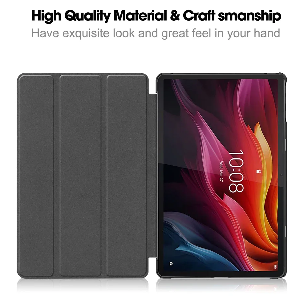 Tablet Case For Lenovo Tab K11 Plus Case 11.45 inch TB352FU 2024 Tri-Fold Flip Magnetic PU Leather Stand Hard Smart Cover
