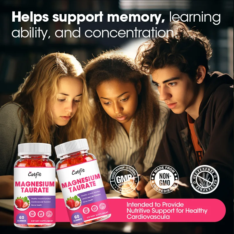 Catfit Magnesium Taurine Gummies Nervous Myocardial and Neurological Healthy  Muscle function Mineral supplements